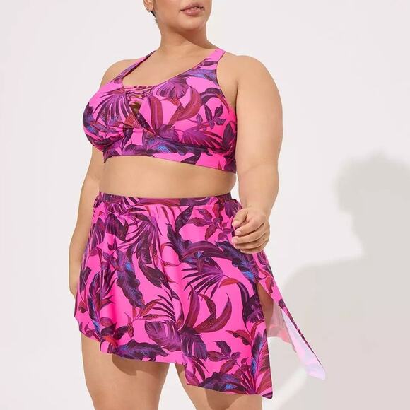 Torrid Two Piece Pink Bikini Swim Top size 6 (6X) Swim Skirt Size 5 (5X) New - Picture 4 of 4
